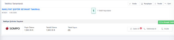 Teklif Ekranı